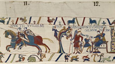 Armed riders from Duke William arrive to escort Harold to him, Bayeux Tapestry by Unbekannt Unbekannt